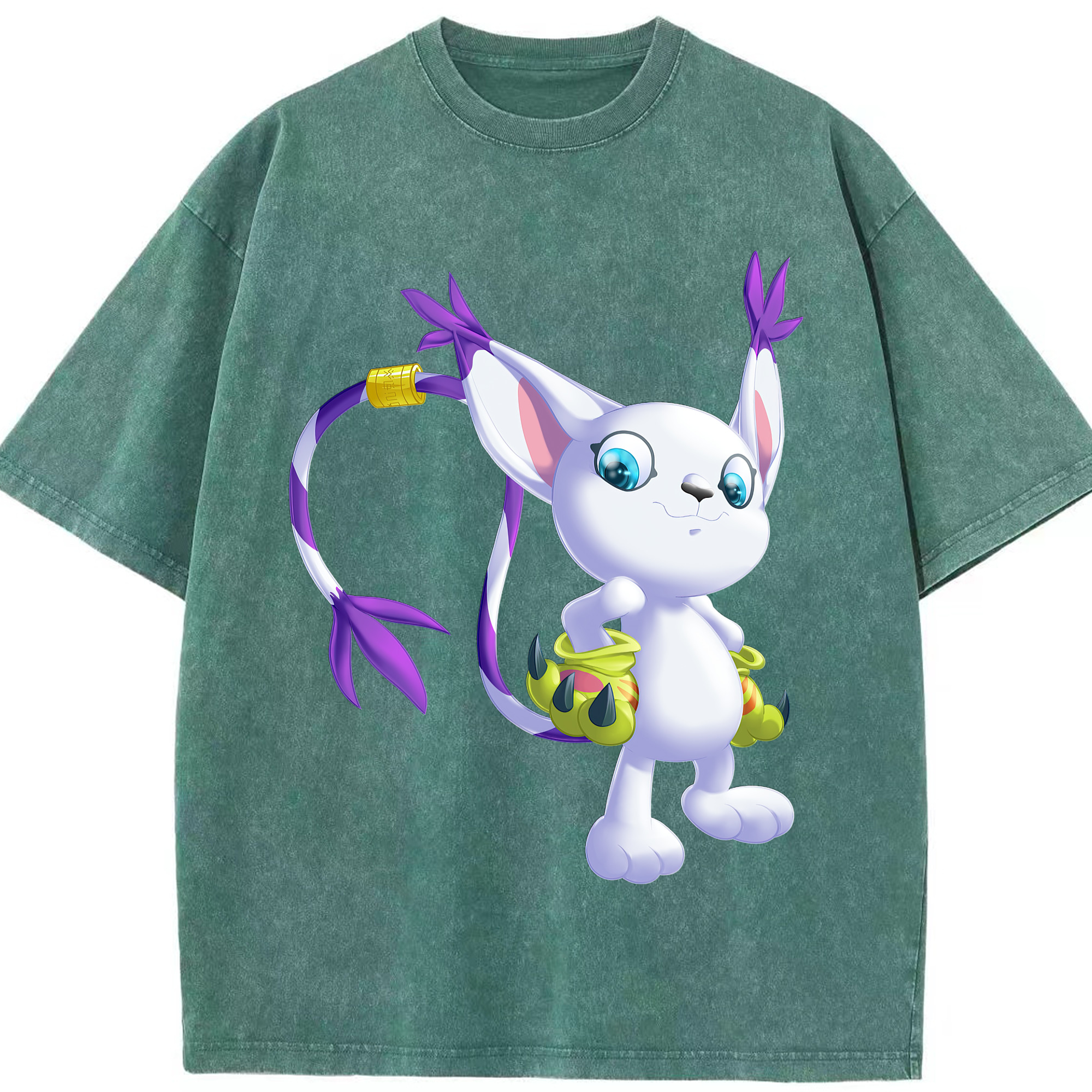 （画像用） Digimon デジタルモンスター/デジモン 綿100% ヴィンテージ風 半袖Tシャツ（フロントプリント）